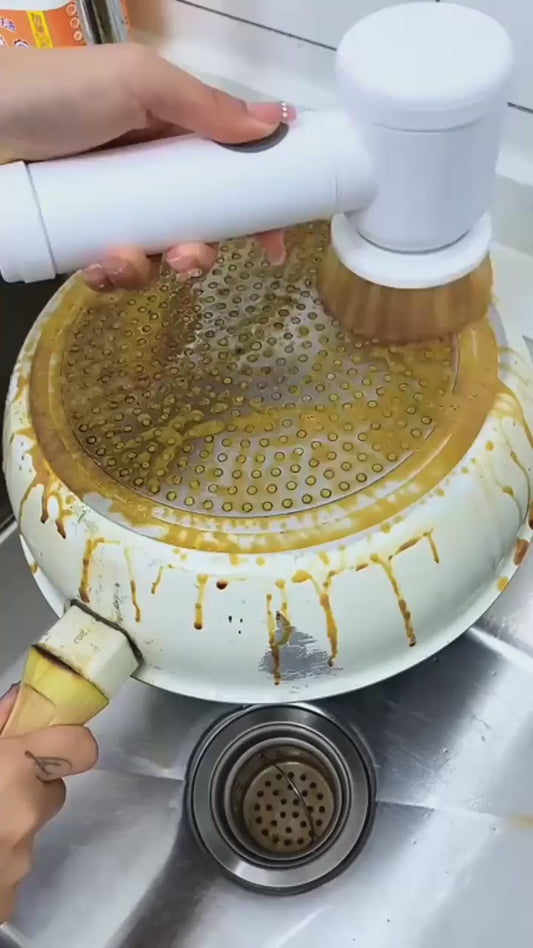 Multi-Functional Electric Cleaning Brush 5 in 1 Magic Power Scrubber with 5 Brush Heads