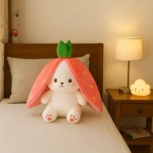 2-in-1 Reversible Bunny Plush – Cute Carrot Pillow with Hidden Easter Bunny (Soft Toy)
