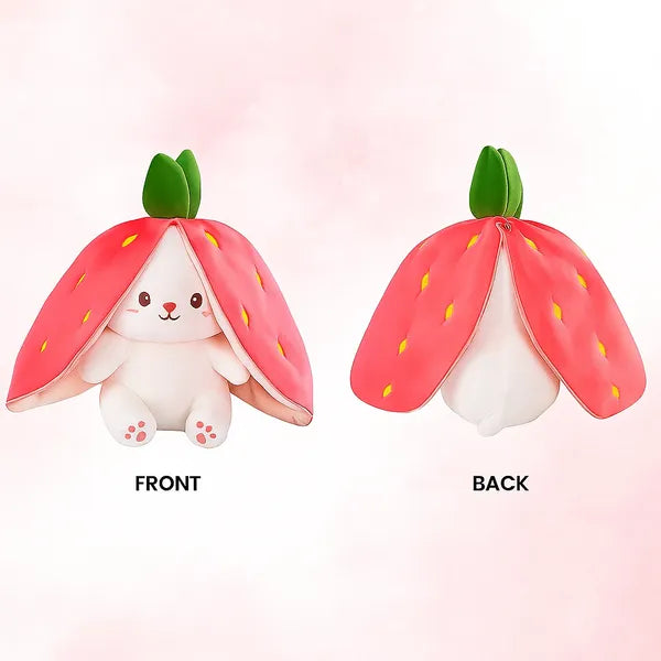 2-in-1 Reversible Bunny Plush – Cute Carrot Pillow with Hidden Easter Bunny (Soft Toy)